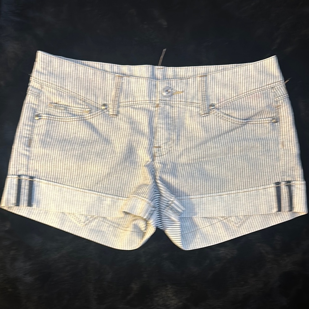 MNG White and Blue Jean Shorts w/ Hem Size 6 New/Unworn condition